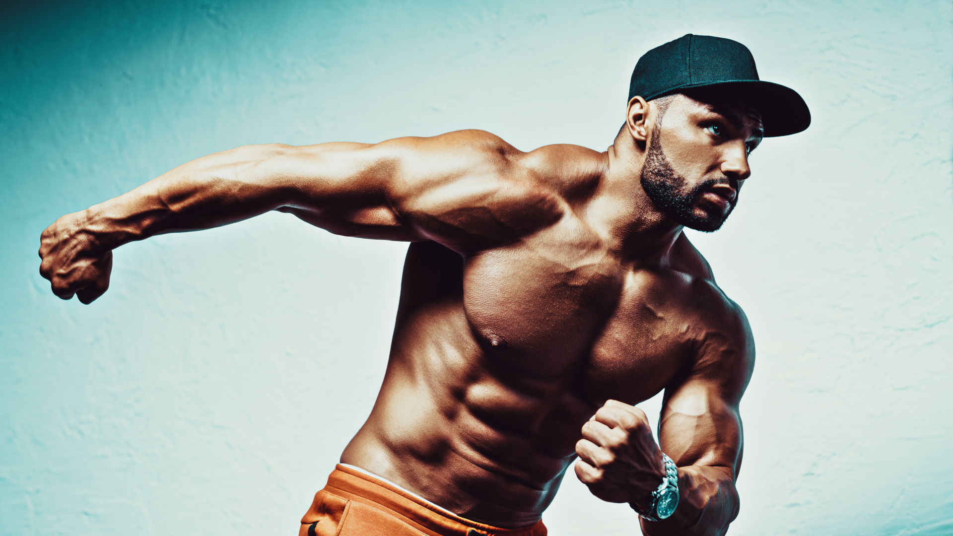 Man sprint training for lean muscle gains