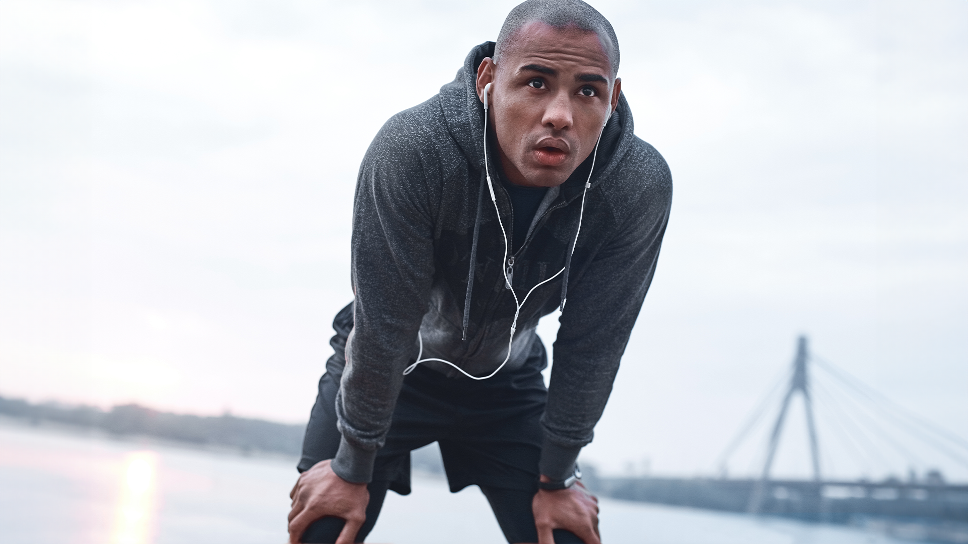 Man has a quicker recovery after a workout