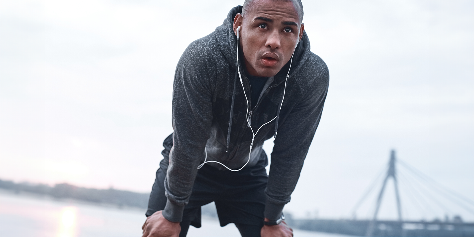 Man has a quicker recovery after a workout