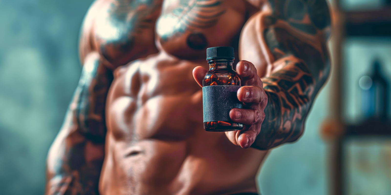 bodybuilder holding MK 677 Ibutamoren